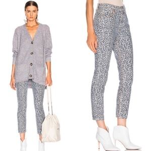 Grlfrnd Karolina High Rise Jeans Wildcat Leopard Size 24 V2